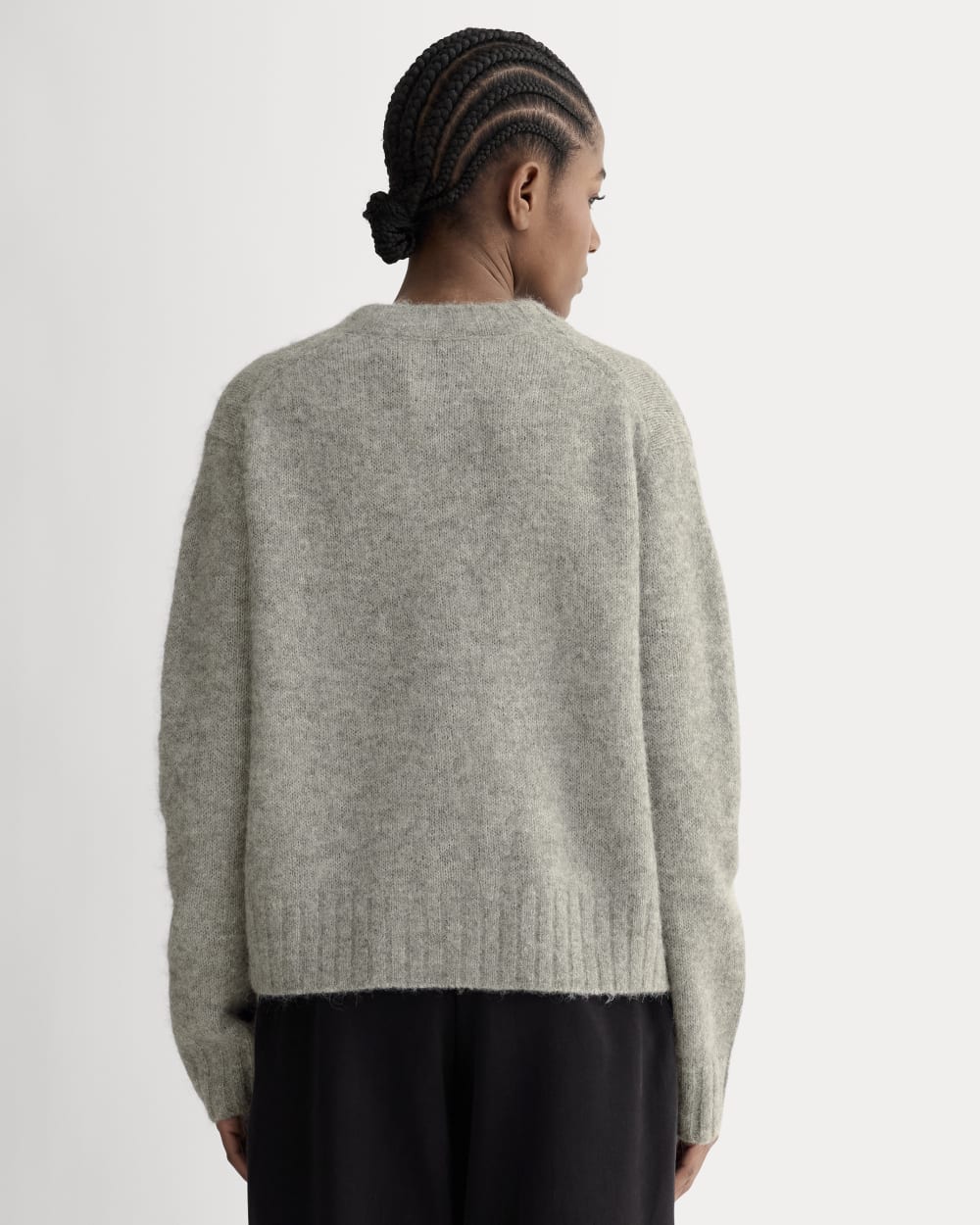 The Crew Cardigan in Alpaca | Heather Stone Grey