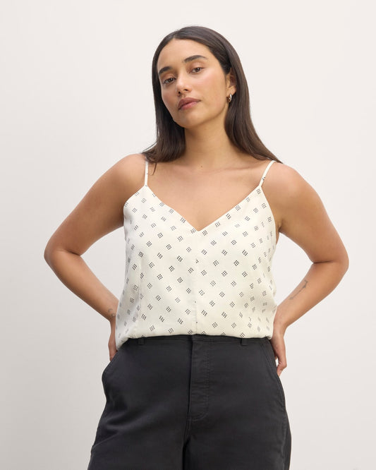 The Cami in Butterlite | Bone / Black Square Dot
