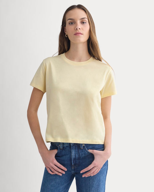 The Box-Cut Tee in Essential Cotton | Double Cream | No Pocket