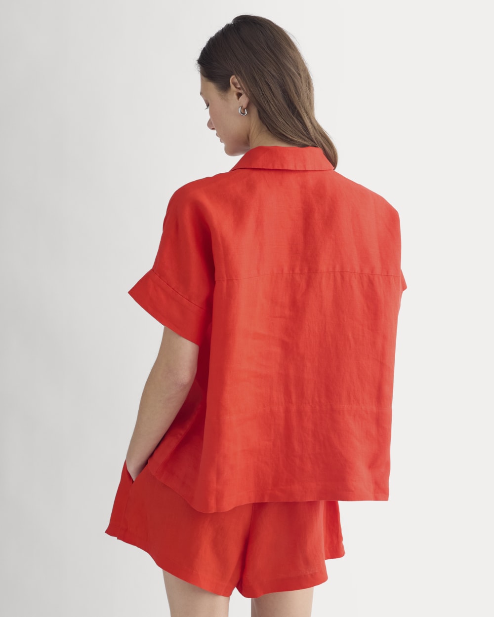 The Boxy Shirt in Linen | Fiery Red