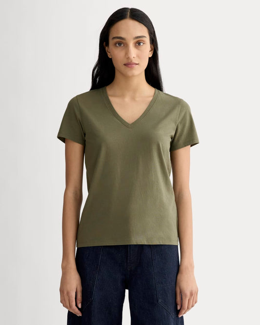 The Slim V-Neck Tee in Essential Cotton | Kalamata