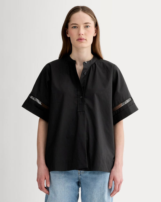 The Lace Trim Popover | Black