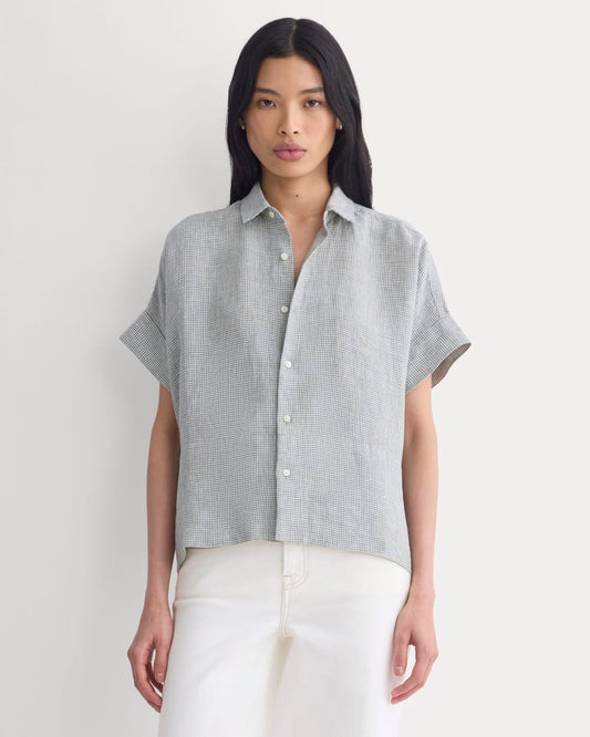 The Boxy Shirt in Linen | Agave Green