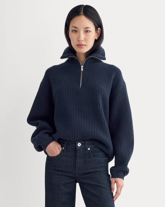 The Half-Zip Sweater in Luxe Merino | Navy