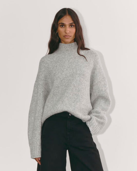 The Cloud Oversized Turtleneck | Heather Grey