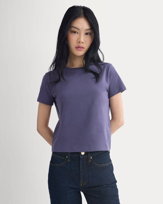 The Box-Cut Tee in Essential Cotton | Graystone | No Pocket
