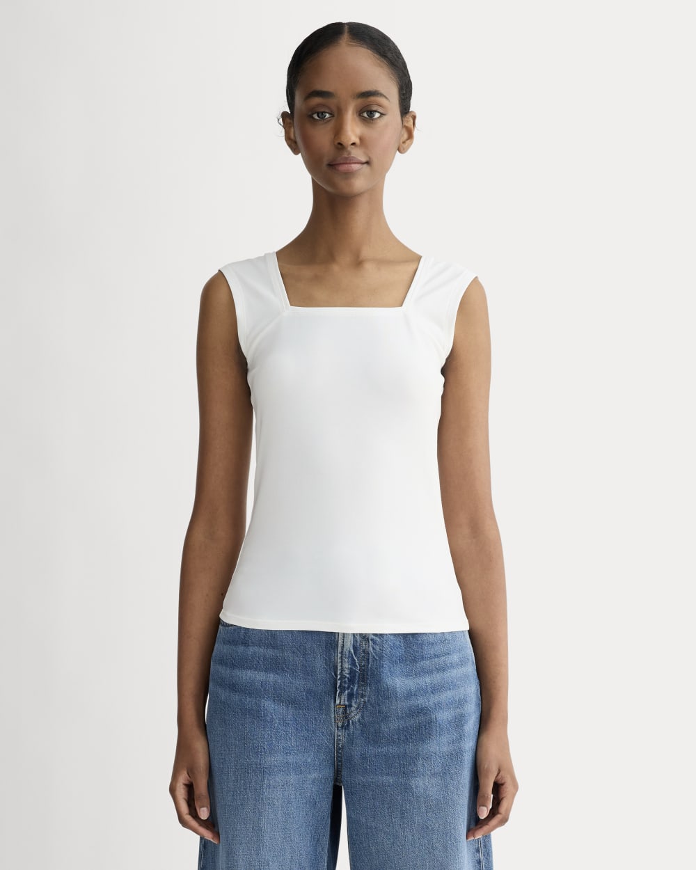 The Form Square-Neck Tank | White