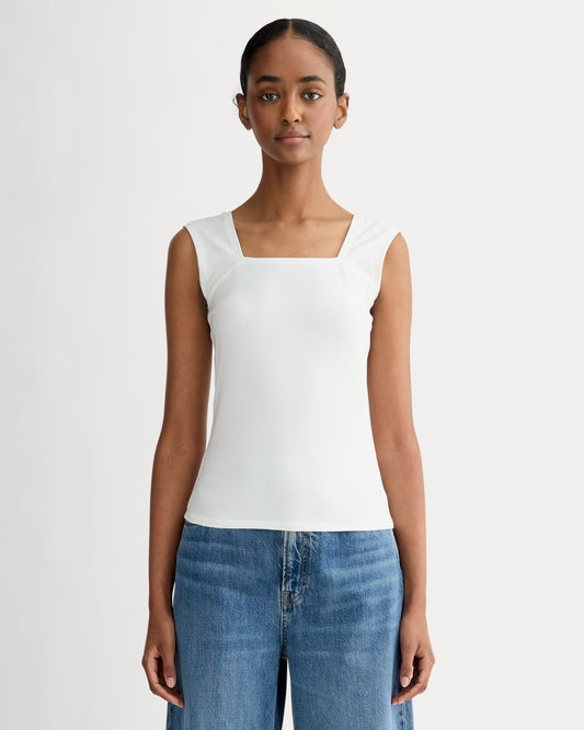 The Form Square-Neck Tank | White