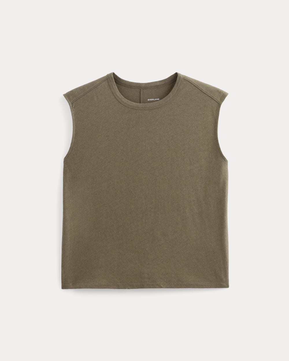 The Muscle Tee in Cotton Linen | Deep Taupe