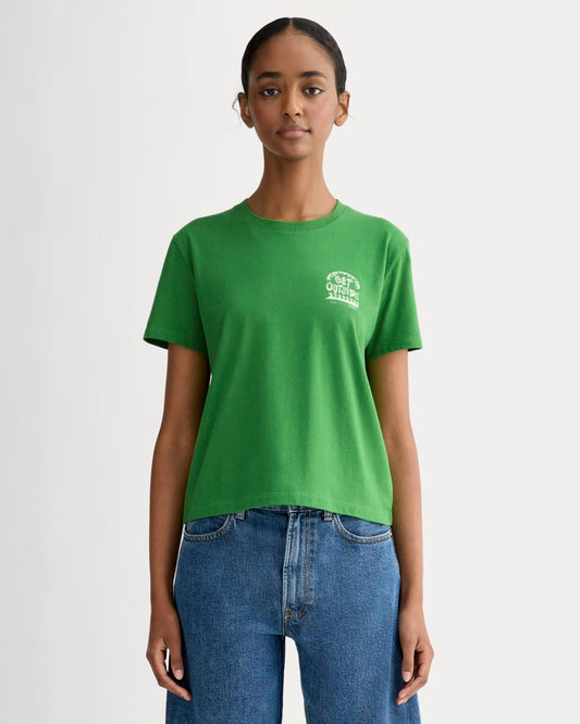 The Everlane x Parks Project Box-Cut Tee | Green / Natural