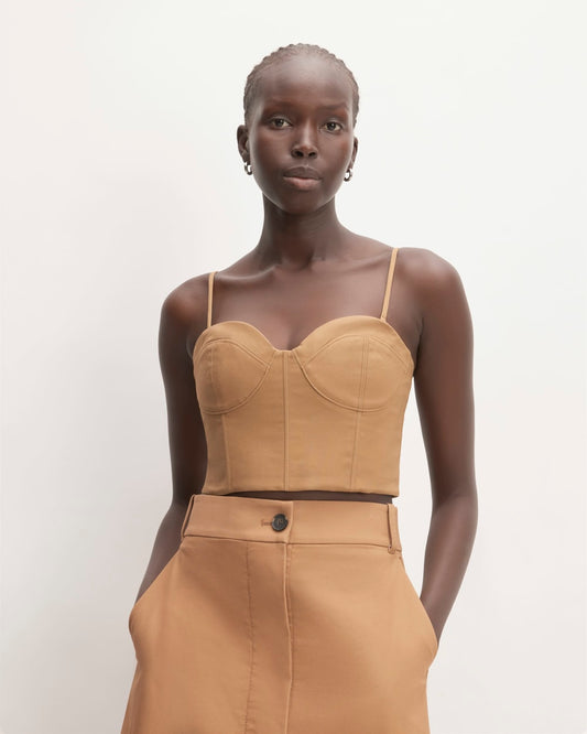 The Structured Cotton Bustier | Toasted Coconut