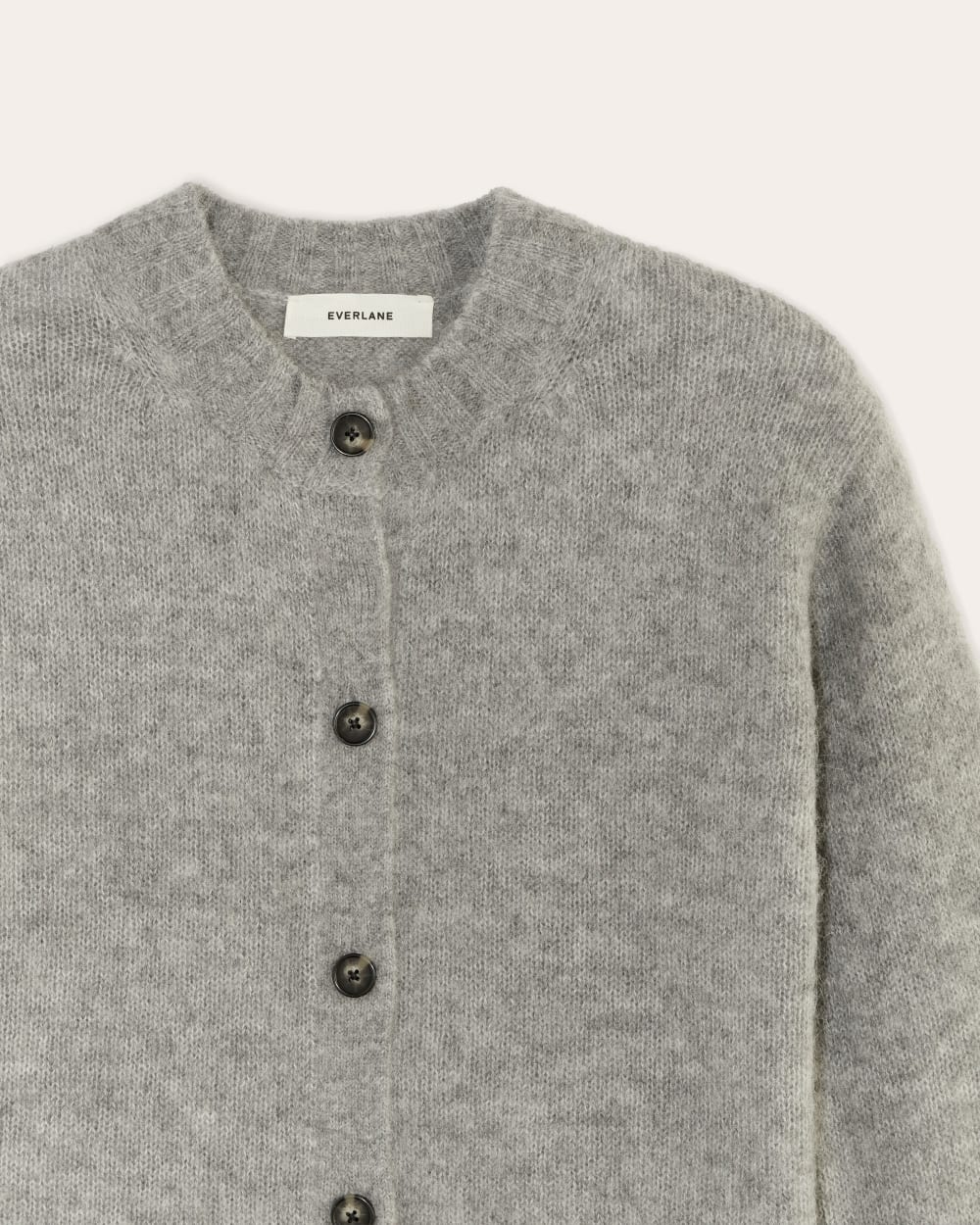 The Crew Cardigan in Alpaca | Heather Stone Grey